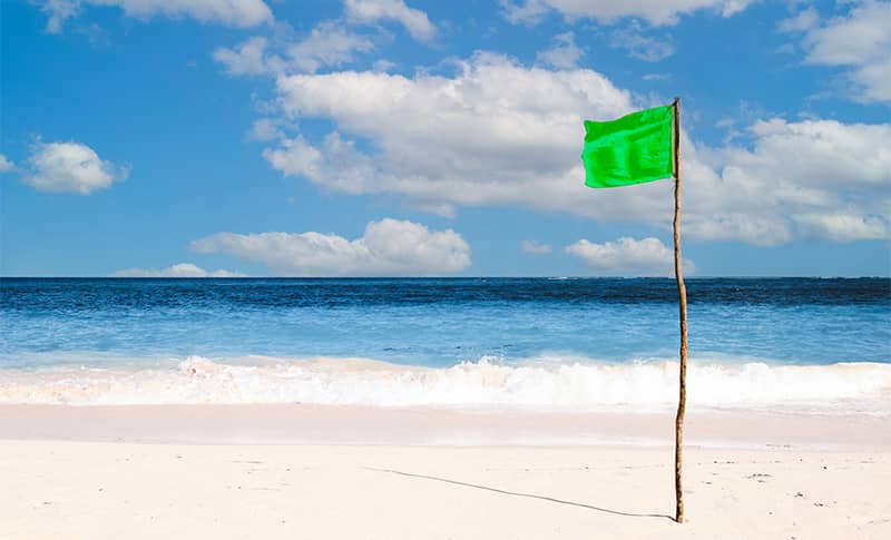 Tips for snorkeling: learn what this green flag on the beach means for snorkeling conditions